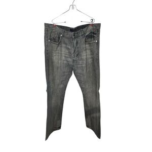 SYN Men's Jeans Prankster Vintage Y2K Streetwear Hip Hop Straight Gray Sz. 42X36